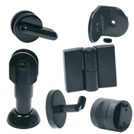 Nylon Washroom Cubicle Set(Left) - Blac