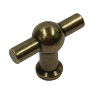 Cabinet Knob - 50mm - Antique Brass Fin