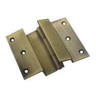 Brass Overlay Door Hinge - Half - Antiq
