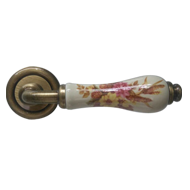 Dalia Brown Flowered Ivory Mortise Hand