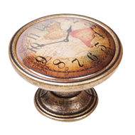 Map Clock Antique Cabinet Knob