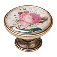 Pink Rose Cabinet Knob