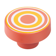 Cabinet Knob with Orange - Red Circles 