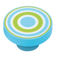 Cabinet Knob with Green - Blue Circles 