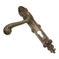 Brass Door Handle on Plate - POV Finish