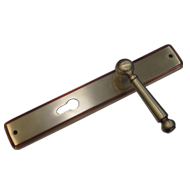 Brass Door Lever Handle on Plate - POV