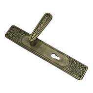 Brass Door Lever Handle on Plate - AB F