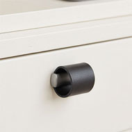 DRUM Leather Cabinet Knob - Black Colou