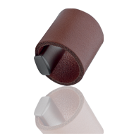 DRUM Leather Cabinet Knob - Dark Brown 