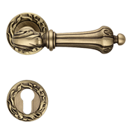 Door Mortise handle on rose - Crystal P