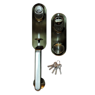 Main Door Handle Set With Lock - Antiqu