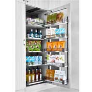 Kitchen Glass Pantry - Ladder Pull Out