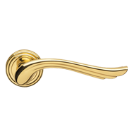 Door Mortise handle on rose - Polished 