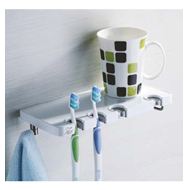 Tooth Brush Holder with Hook - Chrome F