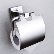 Paper Holder with Cover - Chrome Finish