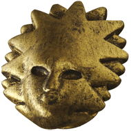 Venice Sun Mask Cabinet Knob in Antique
