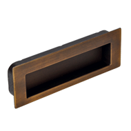 Flush Cabinet Handle - 112mm - Antique 