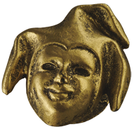 Venice Jester Mask Cabinet - Antique Br