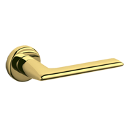 TECNO Door Lever handle on rose - Brass