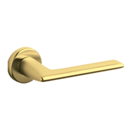 TECNO Door Lever handle on rose - Brass