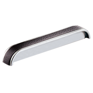Cabinet Leather Handle - Bright Chrome 