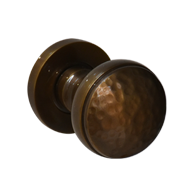 Brass Knob - Hammered Antique Brass Fin