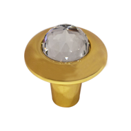 Elika Swarovski Cabinet Knob - Gold Pla