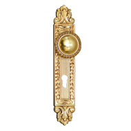 NINFA Brass Turn Knob on Plate Arcadia 