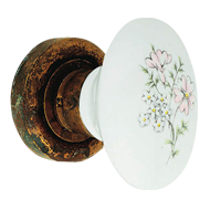 Flavia Door Knob on rose - Antique Fini