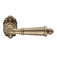 AIDA Door Lever Handle on rose - Patine