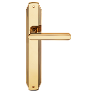 Glamor Door Handle on plate - Gold Plat