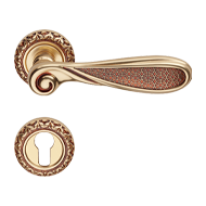 Aisha Door Handle on rose - French Gold