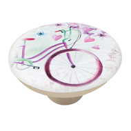 Bicycle Print Cabinet Knob fo