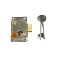 Cupboard Lock 6 Lever 75mm Brass Bolt -