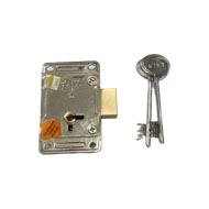 Cupboard Lock 6 Lever 75mm Br