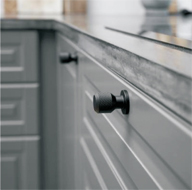 Cabinet Knob - Matt Black Fin