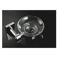 Sapphire Soap Dish - Glass & Chrome Pla