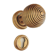 Mortise Door Knob Circles Antique Brass