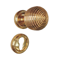 Mortise Door Knob Circles Polished Bras