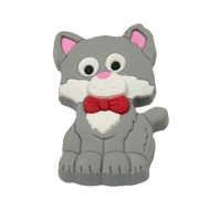 Kids Cat Shape Cabinet Knob in Grey Col