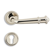 TUDOR Lever Handle on Rose - Satin Cham