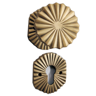 Mortise Door Knob Waves - Satin Brass F