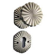 Mortise Door Knob Waves - Antique Silve