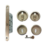 Door Lock - Knob with Key - Satin Nicke