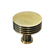 Cabinet Knob - 35mm - Antique Brass Fin