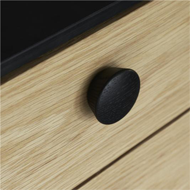Beret Wood Cabinet Knob - Black Stained