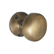 Brass Mortise Knob -  Antique Brass Fin