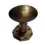 Brass Mortise Knob on Rose -  AB Finish