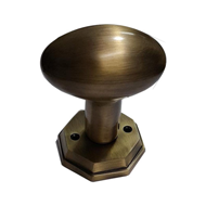 Brass Mortise Knob on Rose -  AB Finish
