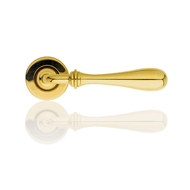 Door Lever Handle on rose - Polished Br